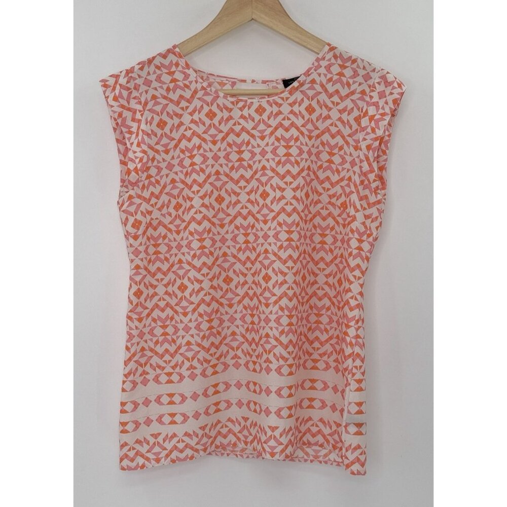 The Limited Geometric Chiffon Lightweight Blouse Blouse Sz Sm Career Preppy Ofc